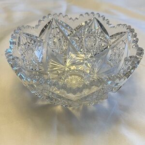 Intricate Clear Crystal Glass Art Bowl